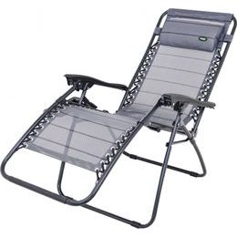 Zahradní a plážové lehátko se stojanem na nápoje a telefon