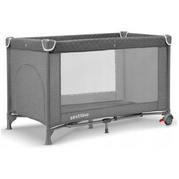 Dětská cestovní postýlka CARETERO ESTI se stahovací bočnicí graphíte