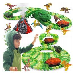 Závodní autodráha Dinopark se sopečným kouřem