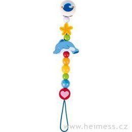 Delfín - dřevěná šňůra na dudlík