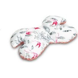 Dětský polštářek motýlek - růžovo/šedí ptáčci