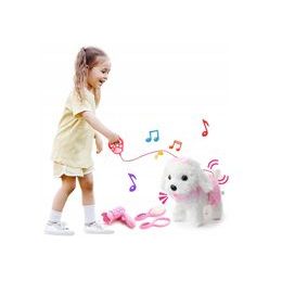 Interaktivní chodící štěně na vodítku bílé