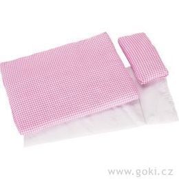 Povlečení do postýlky - růžové káro