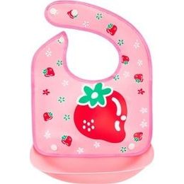 Silikonový bryndák jahoda, růžový