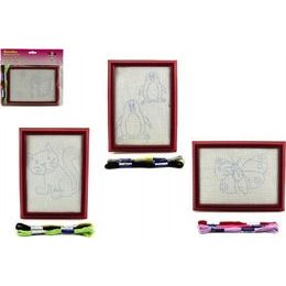 Vyšívání obdélníkový rámeček na pověšení, 3 příze - mix druhů