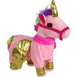 Interaktivní plyšový jednorožec- růžovo/zlatý