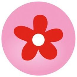 Růžová s kytičkou - zacvakávací korálek, polovina