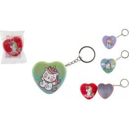 Přívěsek/Krabička srdce, jednorožec - mix barev