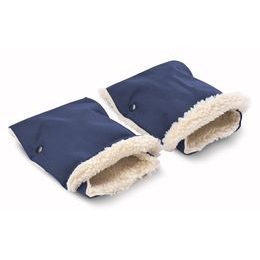 Rukávník na kočárek s kožešinou černý