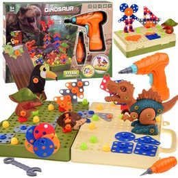 Montážní sada Dinosauří svět se šrouby a vrtačkou