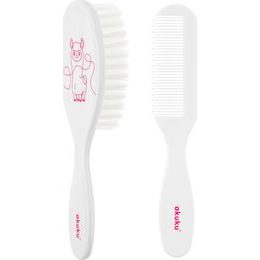 Hřeben a kartáč na vlasy Lama bílý