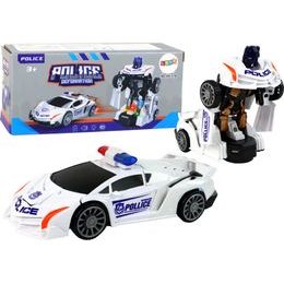 Policejní robotické auto 2v1 bílé