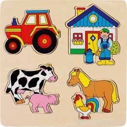 Dřevěné puzzle na desce - Statek