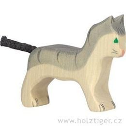 Malá bílá husička - dřevěné zvířátko