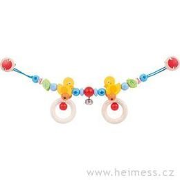 Dřevěný řetěz do kočárku kačenky