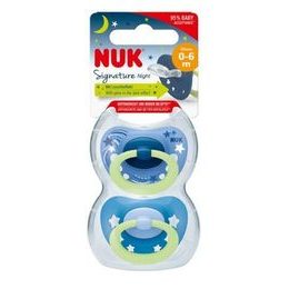 Nuk Dudlík silikonový Signature night, 0-6m, 2ks modrý
