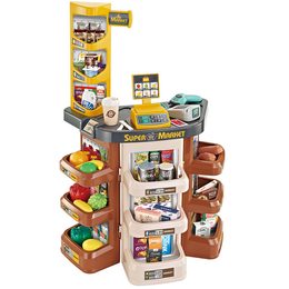 Supermarket pro děti s doplňky Express hnědý