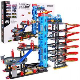 POŠKOZENÝ OBAL Parkovací XXL garáž s výtahem + 10 autíček Mega Parking