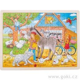 Dřevěné puzzle - Peggy na farmě, 96 dílů