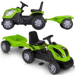 Dětský šlapací traktor s vlečkou Max zelený