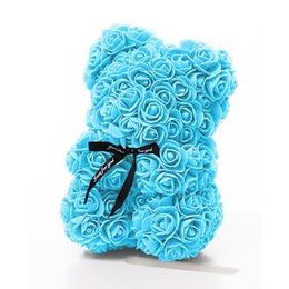 Medvídek z růží modrý Rose Bear 25 cm