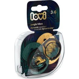 Lovi Silikonové dynamické dudlíky 3-6m, Jungle Vibes Boy - hořčice/petrolejová