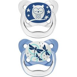 Dr Brown's Ortodontický dudlík Prevent svítící, 2ks, 0-6m, modrý