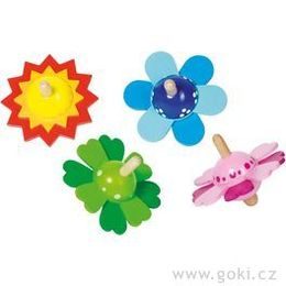 Dřevěná káča - Lístky květin