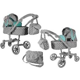 Alice velký kočárek pro panenky Moderno 5294 šedo-mentolový