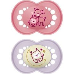 Dr Brown's Ortodontický dudlík Prevent svítící, 2ks, 0-6m, růžový