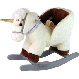 Houpací kůň bílo růžový se zvuky - Unicorn