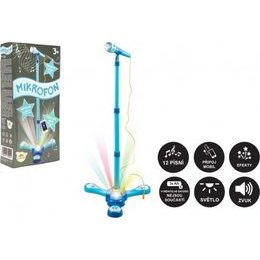 Modrý Mikrofon karaoke na baterie