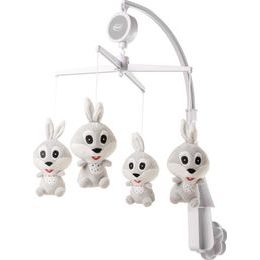 4Baby Plyšový kolotoč nad postýlku Rabbit - šedo/bílý