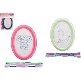 Vyšívání - rámeček na pověšení předloha, 2 příze - mix druhů