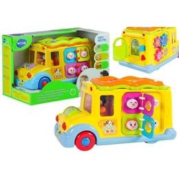 Huile Toys interaktivní naučný autobus pro nejmenší se zvuky Animal Bus