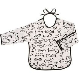 Dětský bryndák s rukávky Akuku bílý s brýlemi