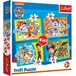 Puzzle 4v1 Šťastný tým Paw Patrol/Tlapková Patrola