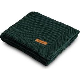 Dětská deka do kočárku pletená 100% bavlna tmavě zelená