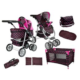 Alice kombinovaný kočárek pro panenky 6v1 9662M černý