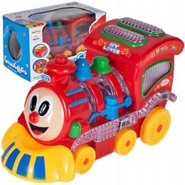 Multifunkční lokomotiva se světlem a zvukem ChoChoo Loco červená