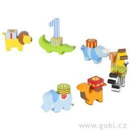 Narozeninová dekorace - veselá zvířátka ze dřeva