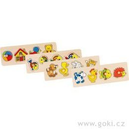 Set puzzlí s dřevěnými úchytkami