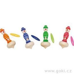 Dřevěná káča - barevné postavičky