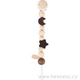 Měsíc a hvězda - dřevěná šňůra na dudlík (Heimess nature)