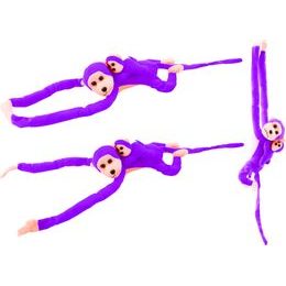 Plyšová opice s miminkem fialová 70 cm