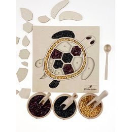 Montessori přesypávání - želva- dřevěné edukativní puzzle