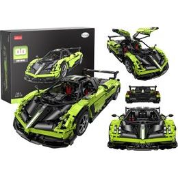 RC stavebnice model Pagani Huyara BC 1:8 Green 2896 dílků