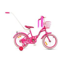 Mexller dětské kolo Village 16" s vodící tyčí růžové