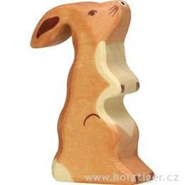 Zajíček na zadních - dřevěné zvířátko