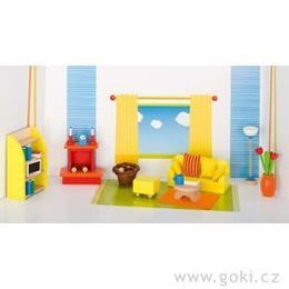 Nábytek pro panenky - obývací pokoj MODERNÍ, 24 dílů